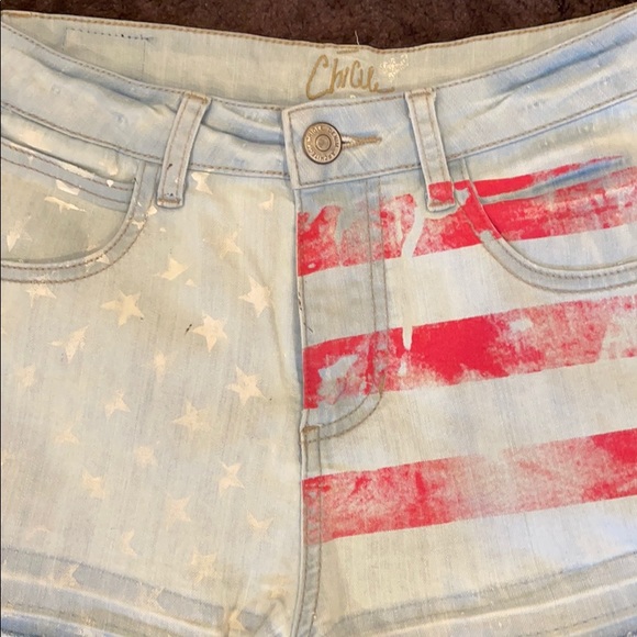 ChiQle Denim Architect Flag Shorts - Picture 2 of 6